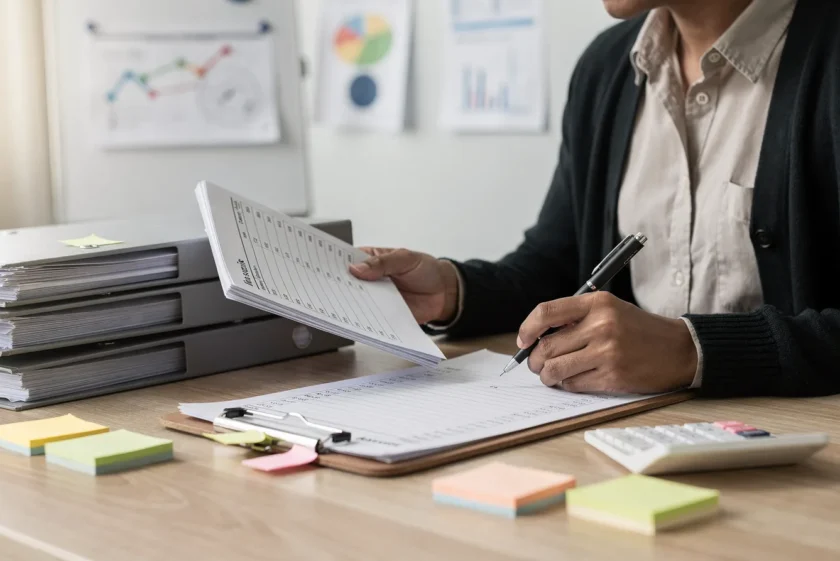 Startup founder reviewing subscription revenue reports on a laptop